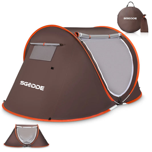 Quick automatic opening 2-person camping tent for instant outdoor shelter.