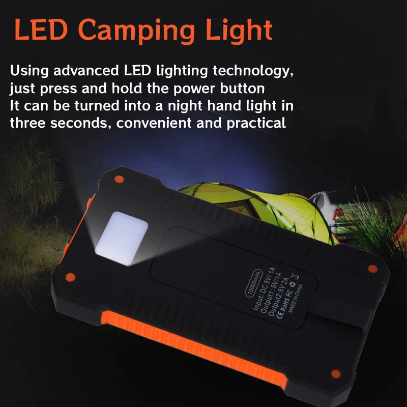 Nighttime image of the Expedition Max 200K's built-in flashlight in use, illuminating a dark trail, highlighting its utility as an emergency light source.