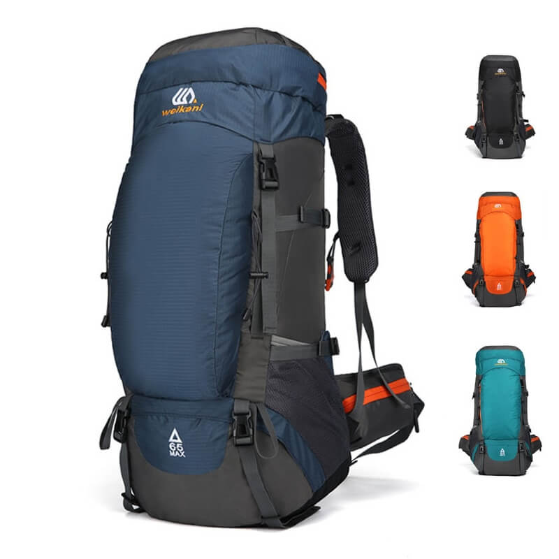 Trailblazer 65L camping backpack in militar bag design