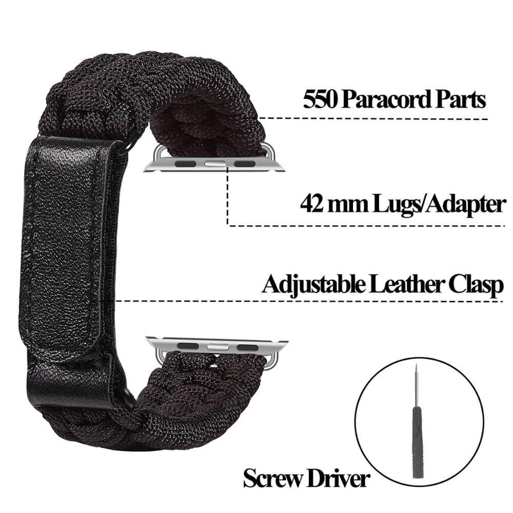Upgrade your Apple Watch with our Sporty Nylon band featuring a unique survival rope design. Compatible with all models. Durable and stylish.