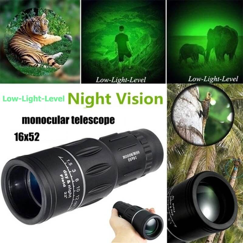 16X Monocular Telescope with Dual Focus Zoom