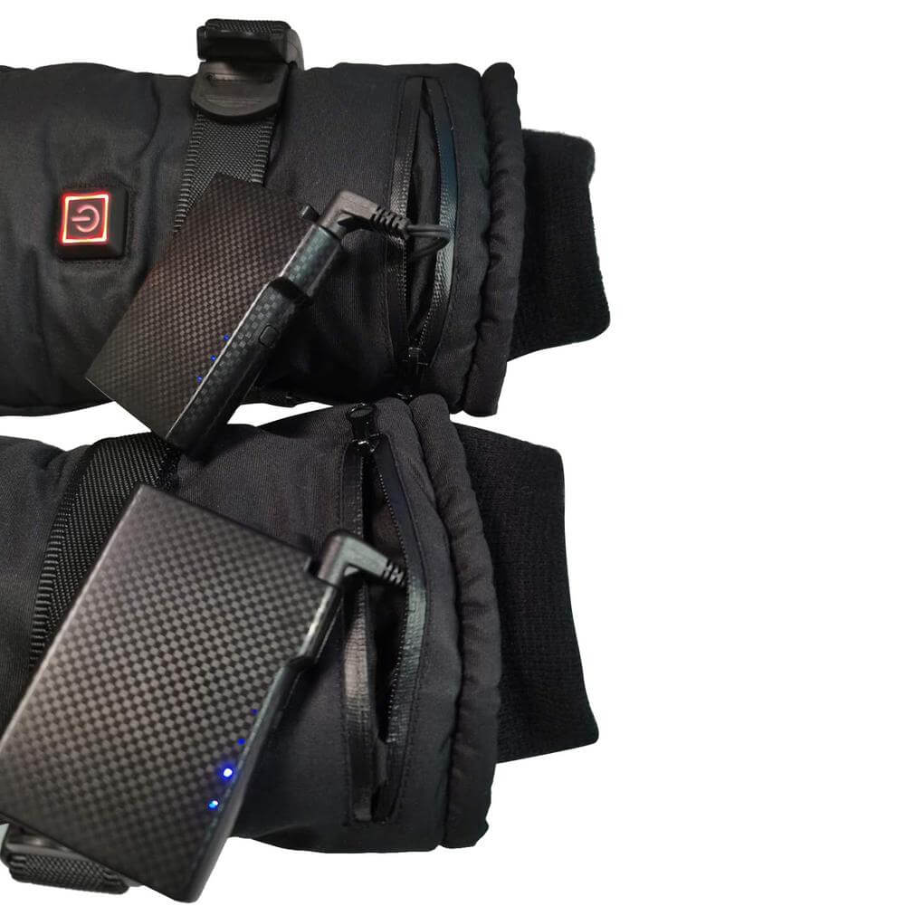 Control button and adjustable buckle for customizable heat on electric heated gloves