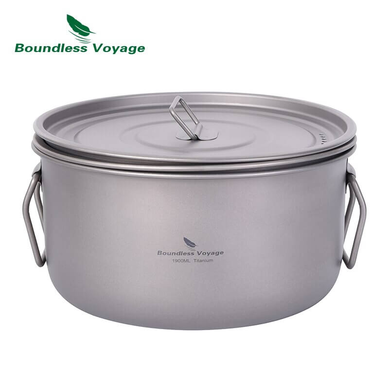 Fry, steam, and boil with the complete set of Boundless Voyage Titanium Cookware