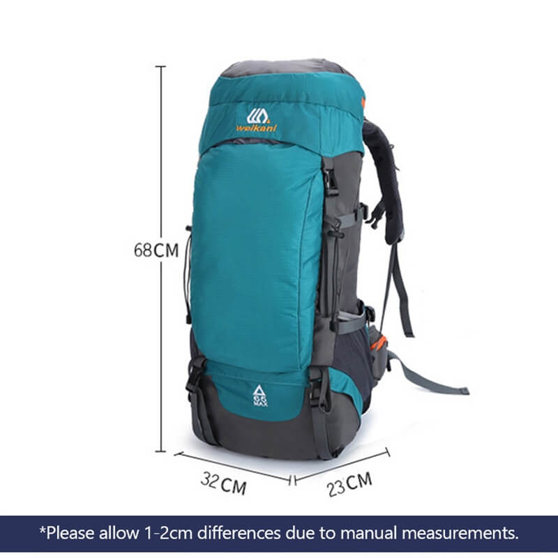 Trailblazer 65L backpack alongside camping gear