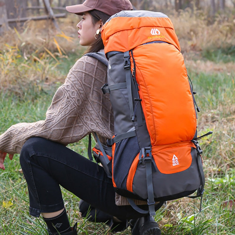 Trailblazer 65L: Waterproof & Dustproof Unisex Nylon Camping Backpack