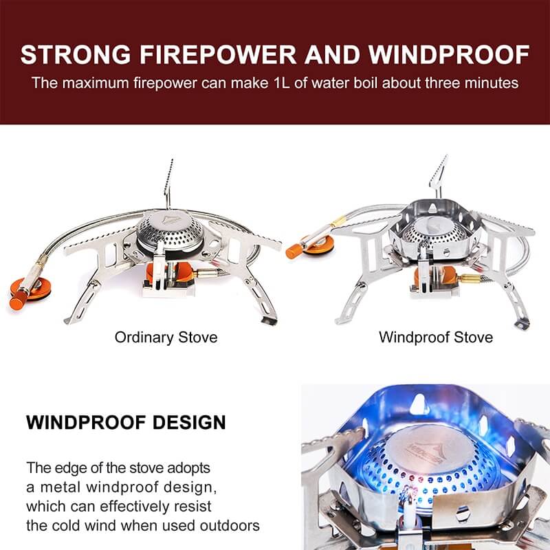 Folding knob for easy storage on windproof gas burner