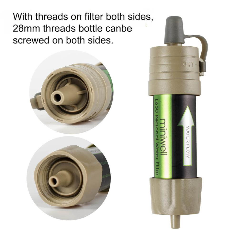Ideal for use with running fresh water sources while camping, hiking, or backpacking