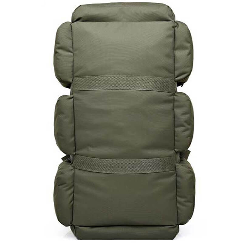 Tactical 90L backpack alongside camping or trekking gear