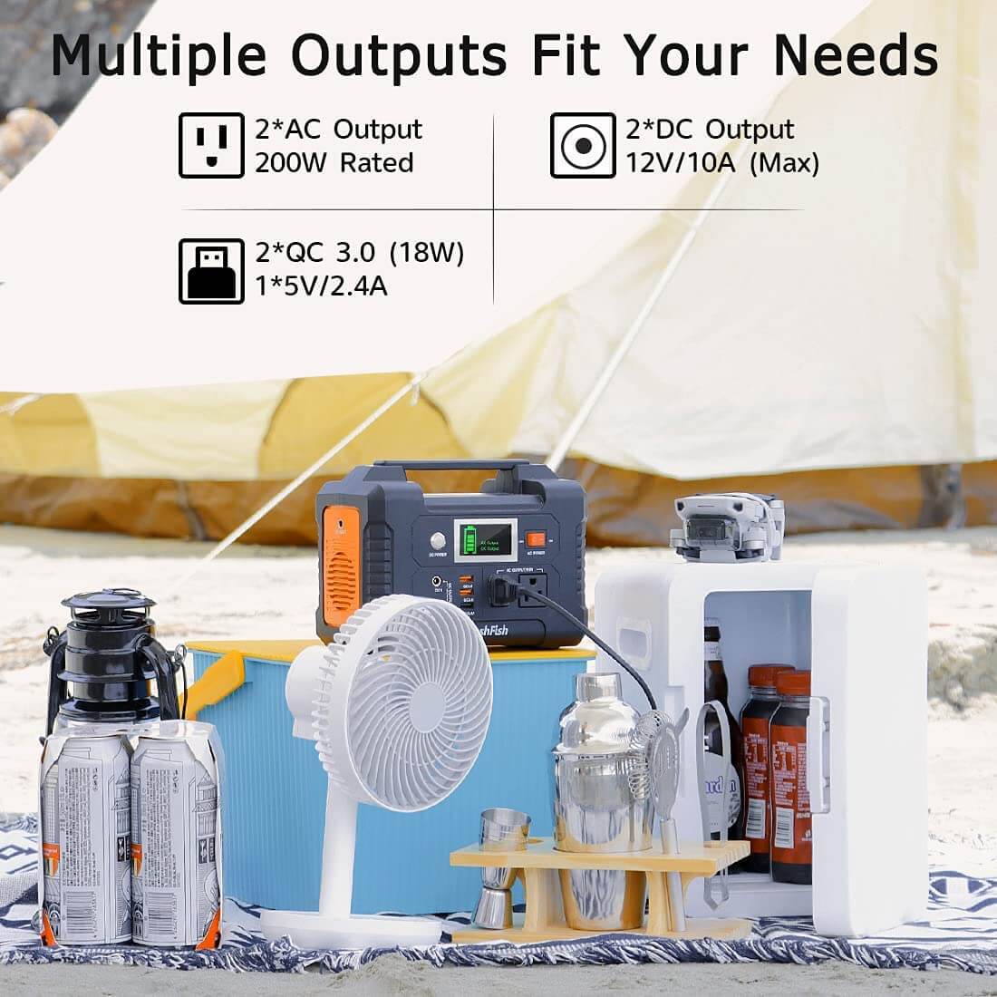 Convenient on-the-go charging solution for laptops, smartphones, and tablets