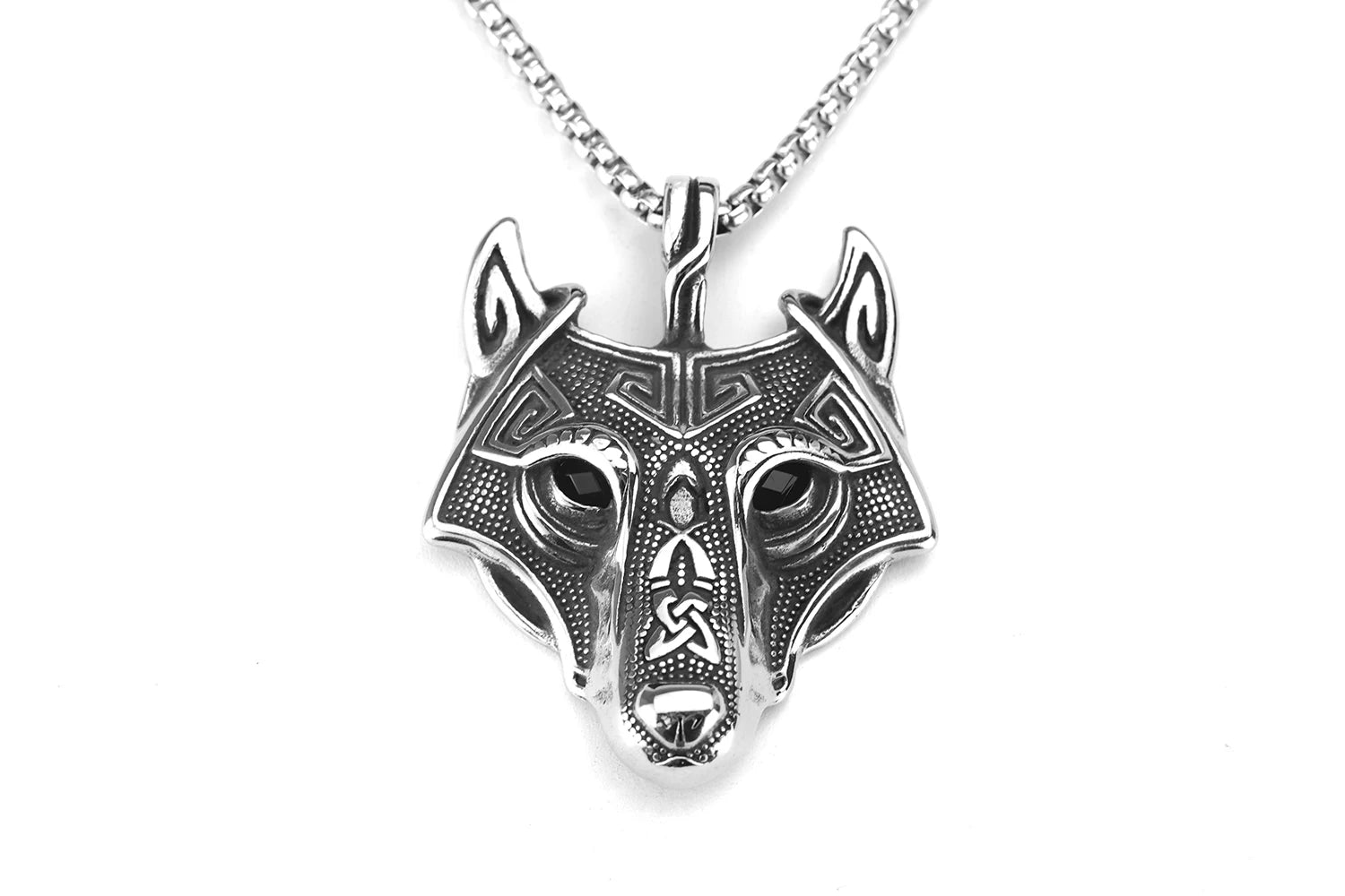 Artistic representation of the Fenris Wolf pendant worn outdoors, capturing the connection between the legendary Norse wolf and nature