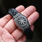 Variety of Pathfinder Vegvisir Leather Bracelets showing different lengths from 18 to 24 cm, catered to all wrist sizes.