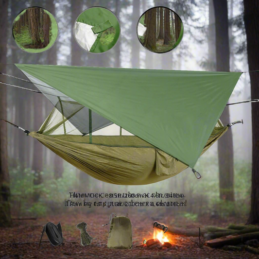 EverShield Expedition Hammock – All-Weather Camping Hammock with Mosquito Net and Rain Tarp