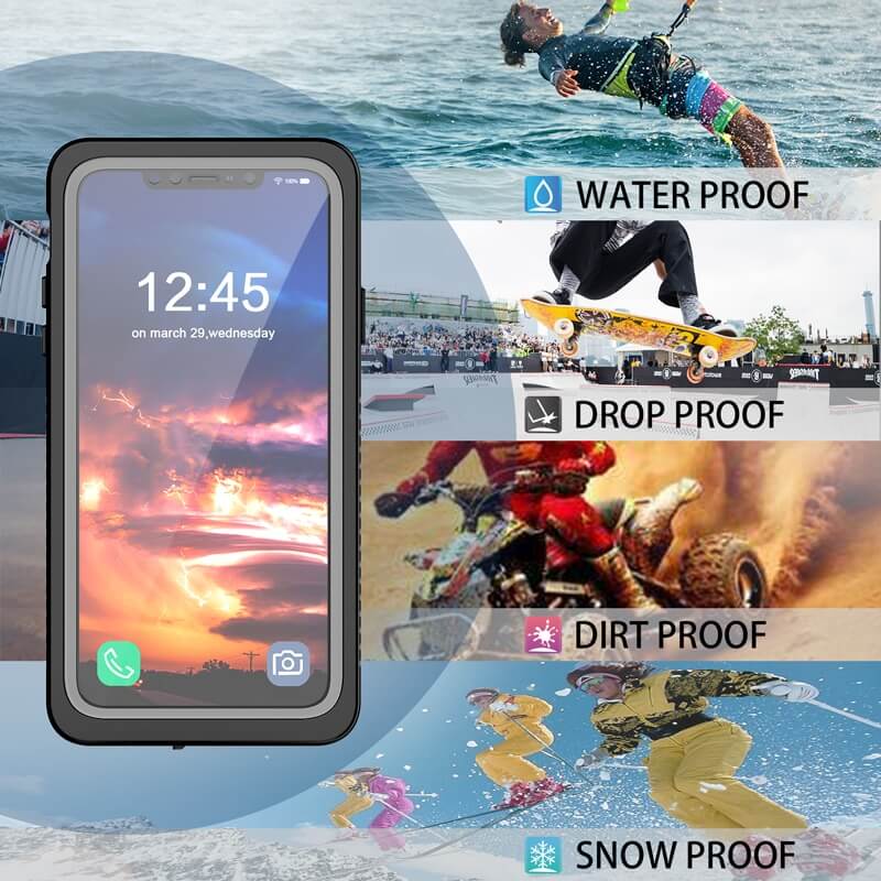 Close-up of WetSafe case on an iPhone