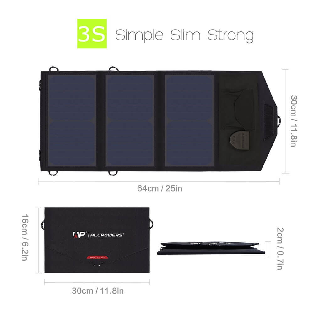 Compact and portable 18V solar panel