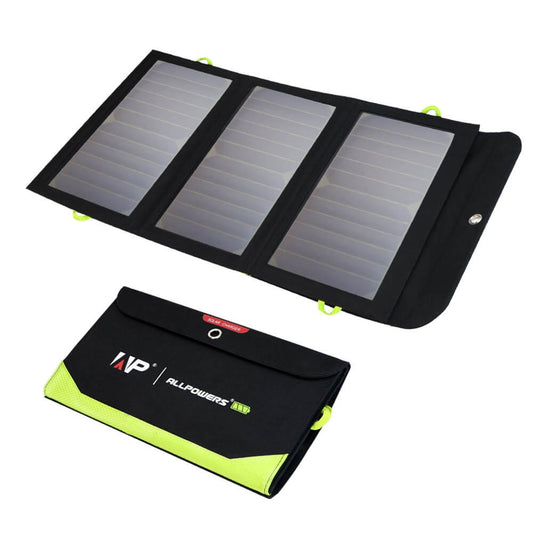 Portable 20 watt solar panel charger with 10000mAh battery for on-the-go charging