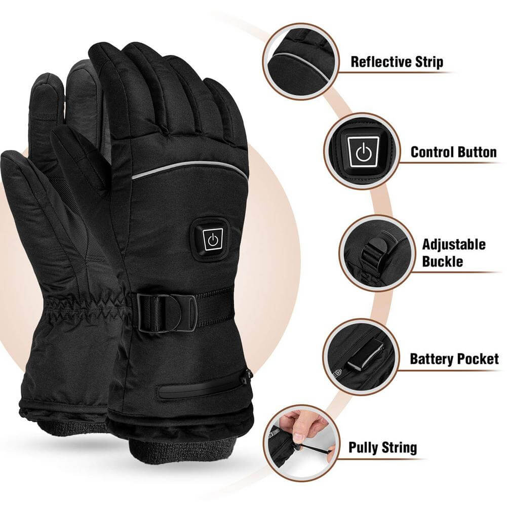 Touchscreen capability on electric heated gloves