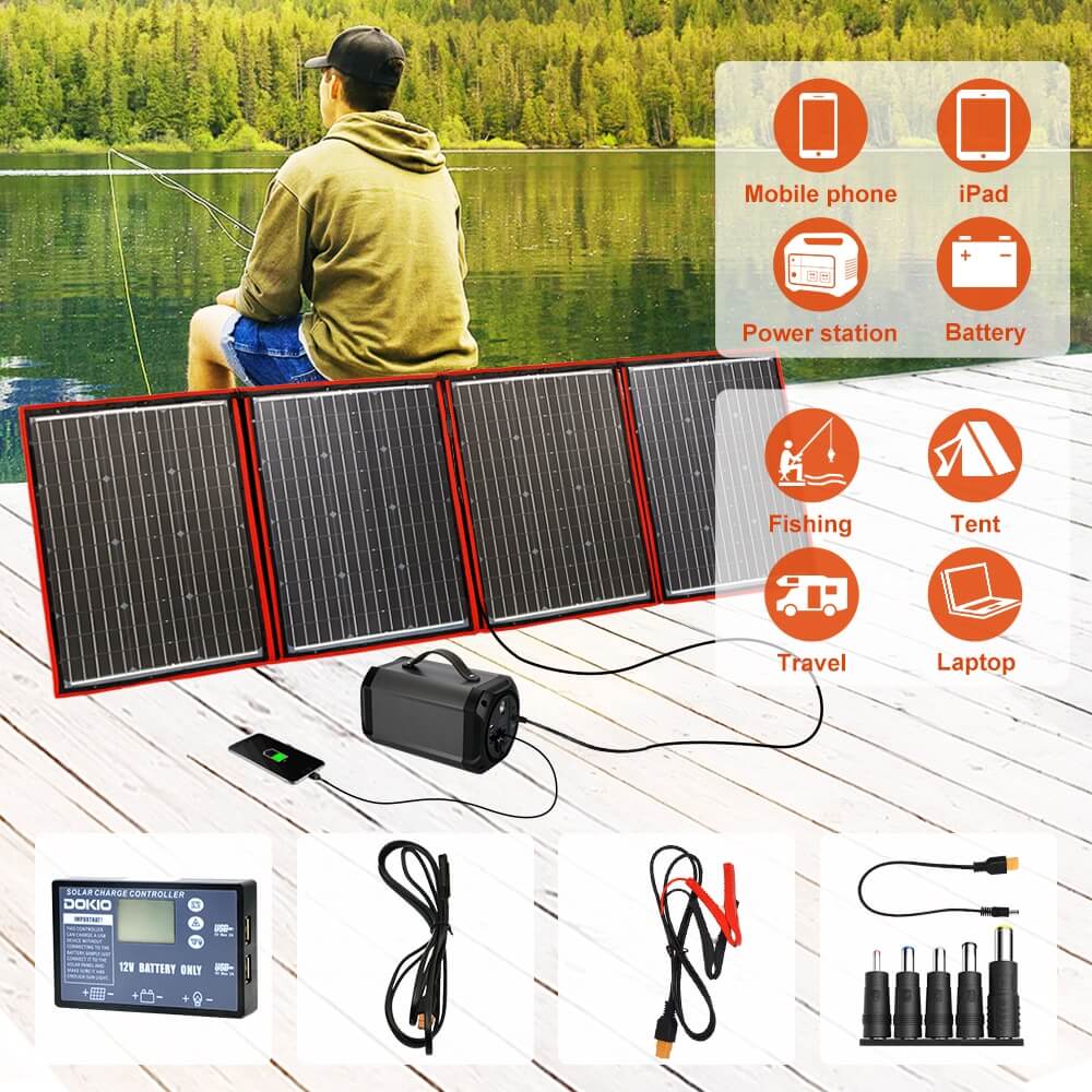 Expandable solar panel with an expanded dimension of 85x28x0.24 inches for maximum energy absorption