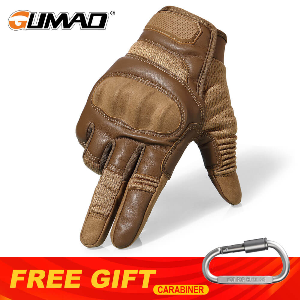 Anti-slip hard shell design for maximum protection in Leather Tactical Gloves